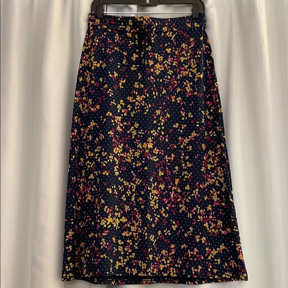 3 for $25! J Jill navy blue Floral Print Women's‎ Skirt, size XS